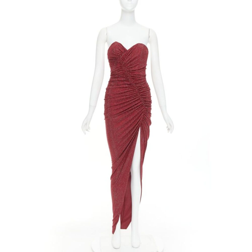Alexandre Vauthier Crystal Ruched Gown